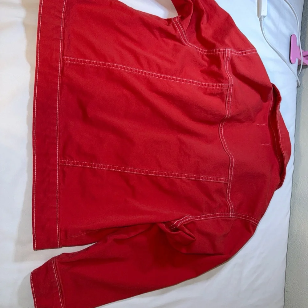 Vibrant Red Kids Jean Jacket - Picture 6 of 6